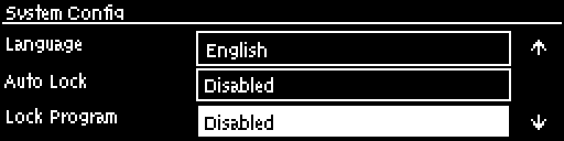 System Config - Lock Program