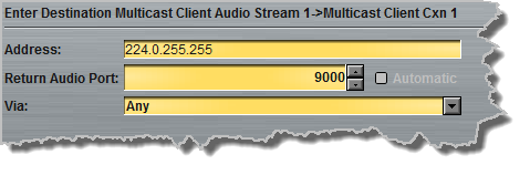Programs panel - Multicast client 5