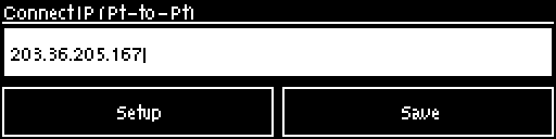Connnect IP screen - IP address entered
