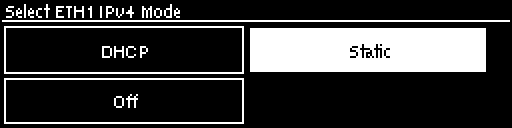 LAN - Eth1 - Static highlighted