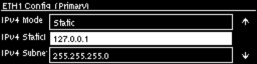 LAN - Eth1 - Static IP address