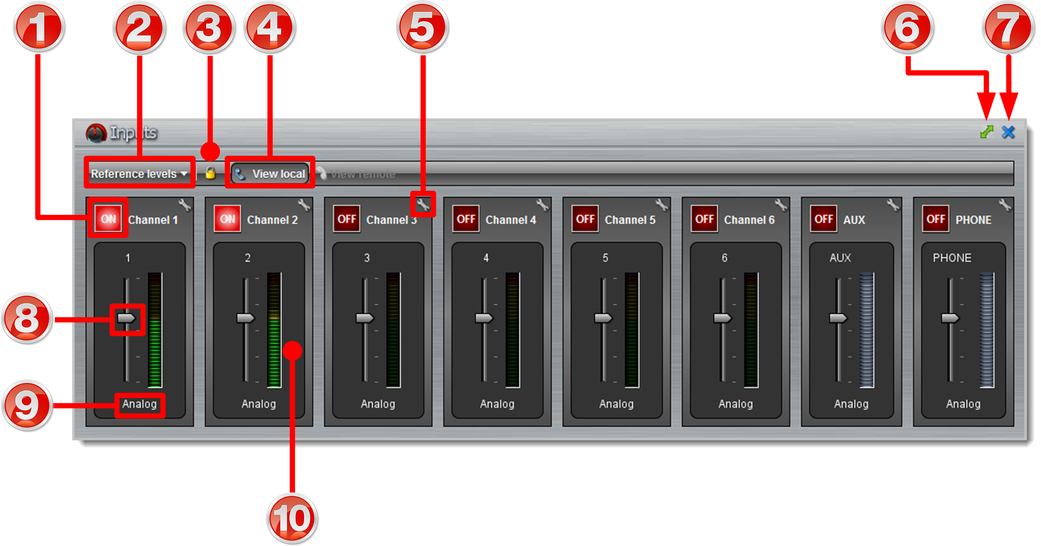 Web-GUI &nbsp;Inputs panel