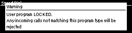 System Config - Program locked message