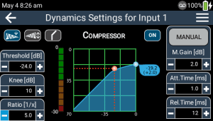 Example of the input compressor on the ViA codec's touchscreen